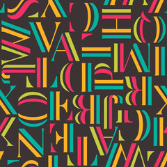 Colorful seamless pattern with letters.