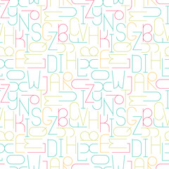 Minimalistic seamless pattern with letters.