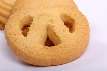 Danish butter cookies, butter cookies on white