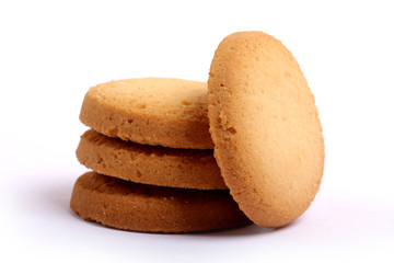 Danish butter cookies, butter cookies on white