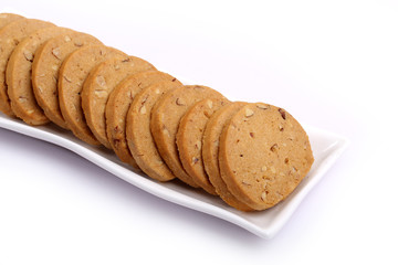 Italian Biscotti in white, almond cookies in white