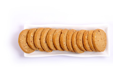 Italian Biscotti in white, almond cookies in white