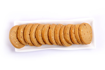 Italian Biscotti in white, almond cookies in white
