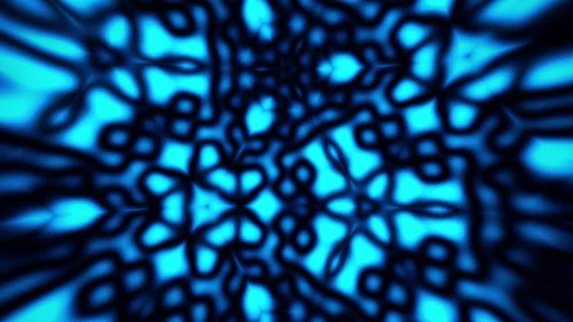 Blue Abstract Blobs Kaleidoscopic Loopable Background 
