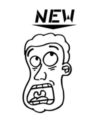 face with new message