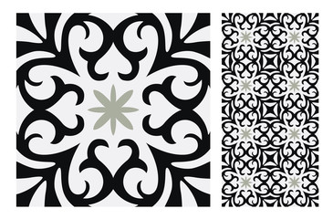 vintage tiles patterns antique seamless design in Vector illustration	