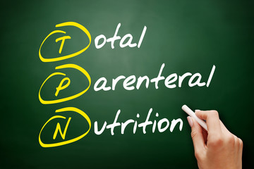 TPN - Total Parenteral Nutrition acronym, concept on blackboard