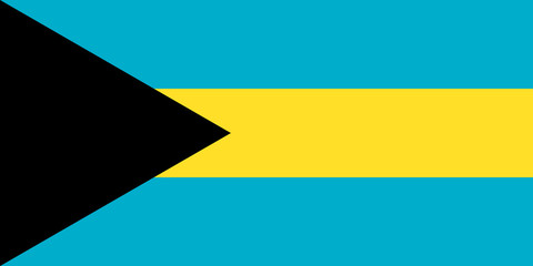 The Flag of Bahamas. National symbol of the state. Vector illustration.