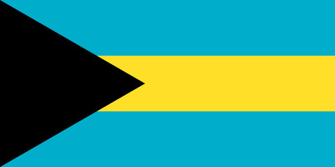 Fototapeta premium The Flag of Bahamas. National symbol of the state. Vector illustration.