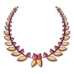 Trophy wreath icon, cartoon style