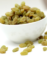 Raisins isolated on white background