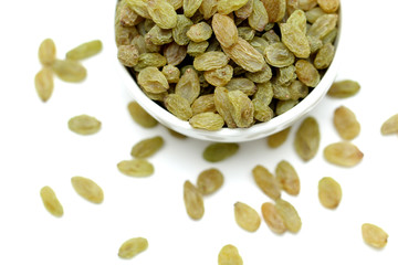 Raisins isolated on white background