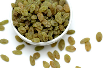 Raisins isolated on white background