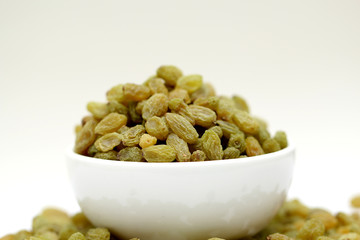 Raisins isolated on white background
