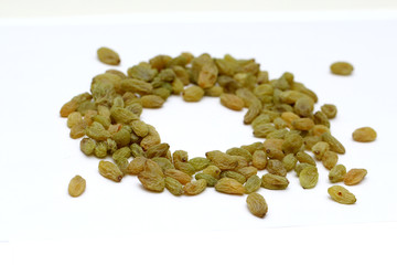 Raisins isolated on white background