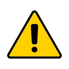 Warning sign. Attention icon. Exclamation point. Vector illustration.