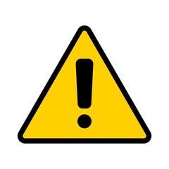 Warning sign. Attention icon. Exclamation point. Vector illustration.