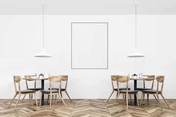 Crédence de cuisine en verre imprimé Restaurant White loft restaurant interior, poster