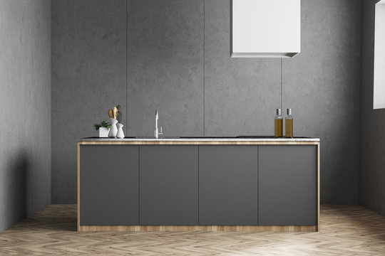 Gray kitchen countertop