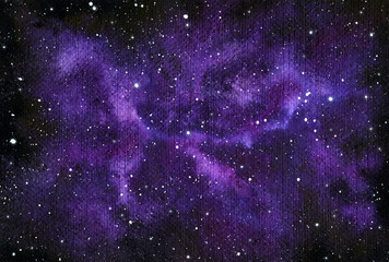Watercolor Purple Star Field