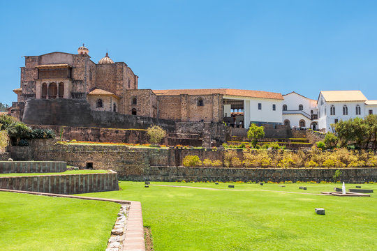 Qurikancha, temple of the sun, Convent Santo Domingo, is the famous landmark in Cusco - Peru