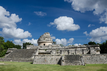 Fototapeta na wymiar The Observatory at Chichen Itza, Mexico