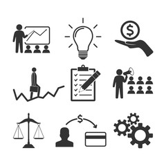 Vector image of set of business icons.