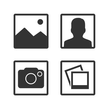 Vector image of set of photo icons.