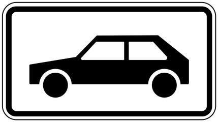 Verkehrszeichen, Sinnbild Personenkraftwagen mit Anhänger