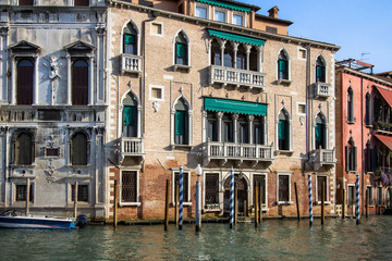 Fototapeta na wymiar Palaces on Grand Canal, Venice, Italy
