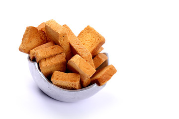 crispy rusk on white