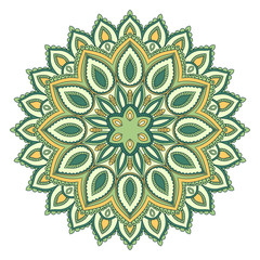 Ethnic ornamental mandala. Decorative design element. Hand drawn vector illustration