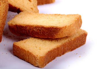crispy rusk on white