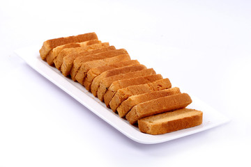crispy rusk on white