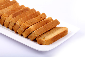 crispy rusk on white