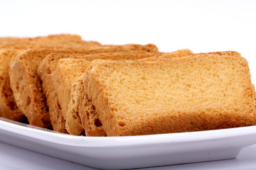 crispy rusk on white