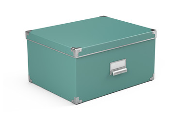 Storage box with nameplete isolated on white background - 3d rendering