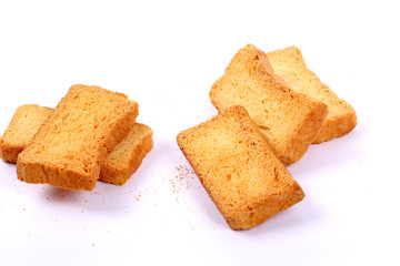 crispy rusk on white