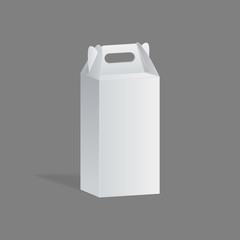 Realistic template, mockup of gift paper packaging, box square shape.