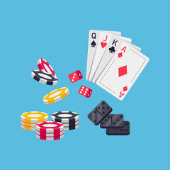 Gambling, card games. Casino, poker, money turnover, financial well-being.