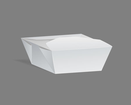 Realistic template, mockup of gift paper packaging, box square shape.