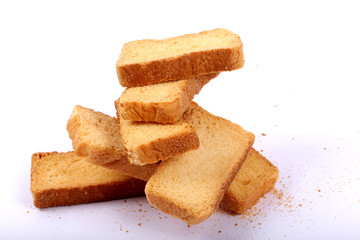 crispy rusk on white