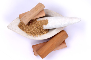 Chandan or sandalwood, sandalwood sticks, perfume, selective focus