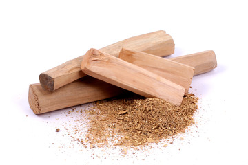 Chandan or sandalwood, sandalwood sticks, perfume, selective focus