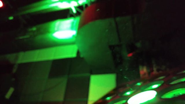 Rotating light panel in a nightclub