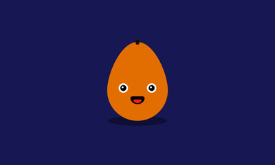 Loquat Fruit Vector Illustration with Face and Eyes