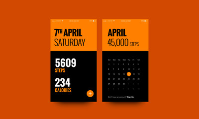 Step Counter Pedometer App UI Design