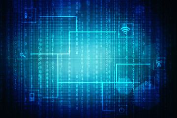 2d illustration Abstract futuristic electronic circuit technology background
