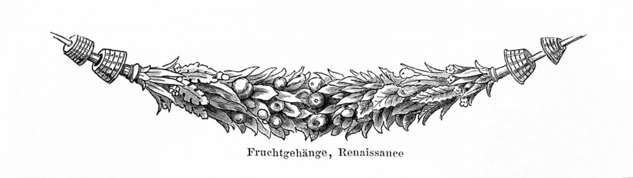 Festoon, renaissance (from Meyers Lexikon, 1896, 13/794/795)