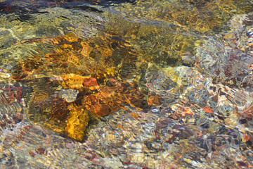 Water abstract of the Red sea shining surface at Eilat beach, Israel.  